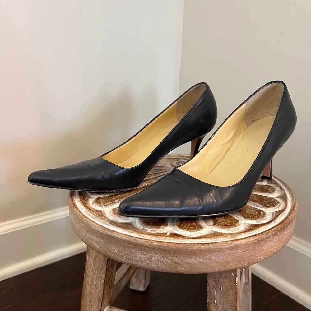 Façonnable Navy Leather Pump 6M